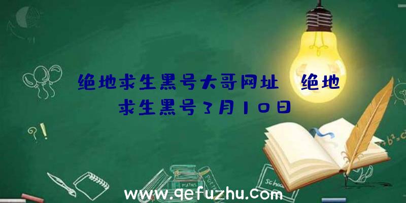 「绝地求生黑号大哥网址」|绝地求生黑号3月10日